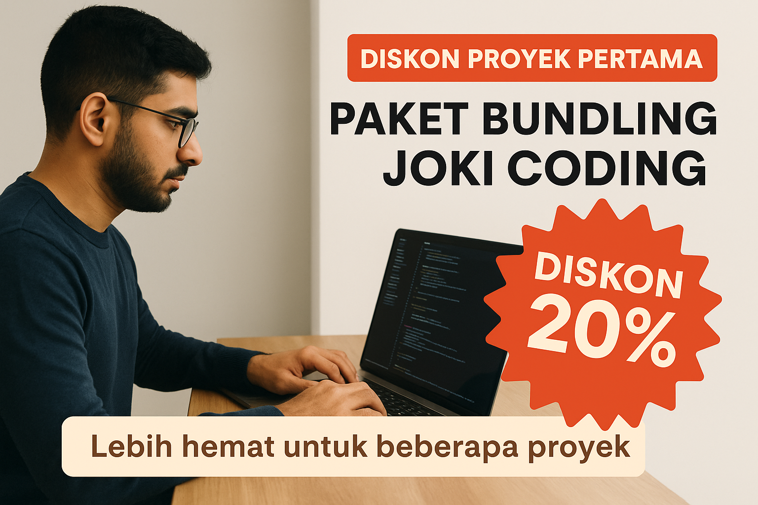 Diskon Proyek Pertama dan Paket Bundling Joki Coding: Solusi Cerdas untuk Mahasiswa & Developer Sibuk